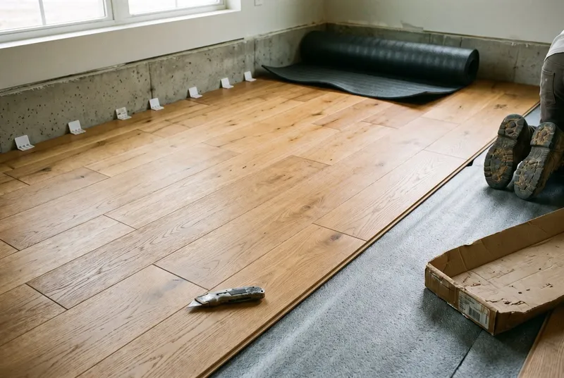 engineered hardwood installation (sample photo)