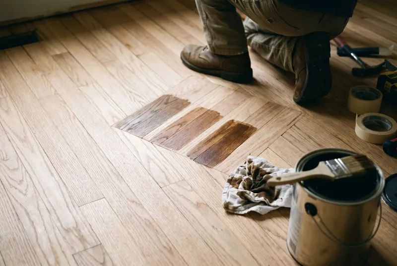hardwood floor sanding and staining (sample photo)