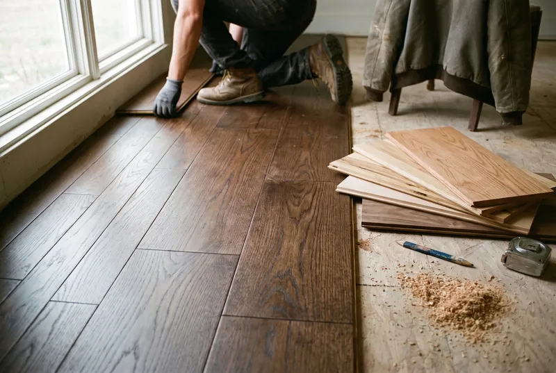 board samples in red oak, white oak, hickory, maple and walnut (sample photo)