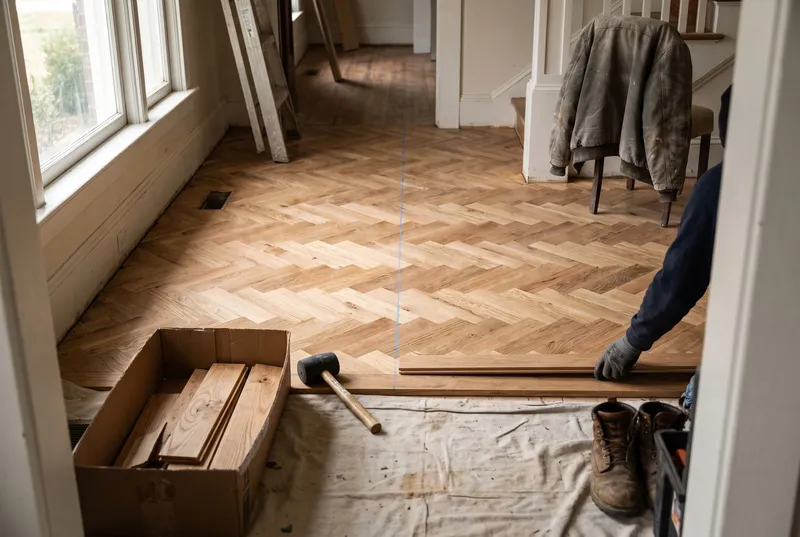 herringbone, chevron and wide-plank layouts (sample photo)