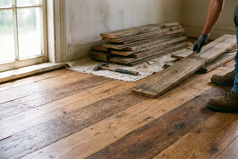 reclaimed and barn-wood flooring (sample photo)